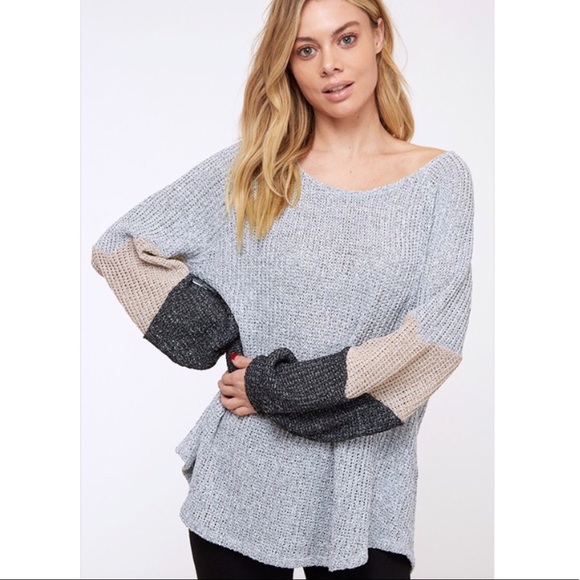 Last 1 🆕 Gray Colorblock Sweater - Picture 2 of 5